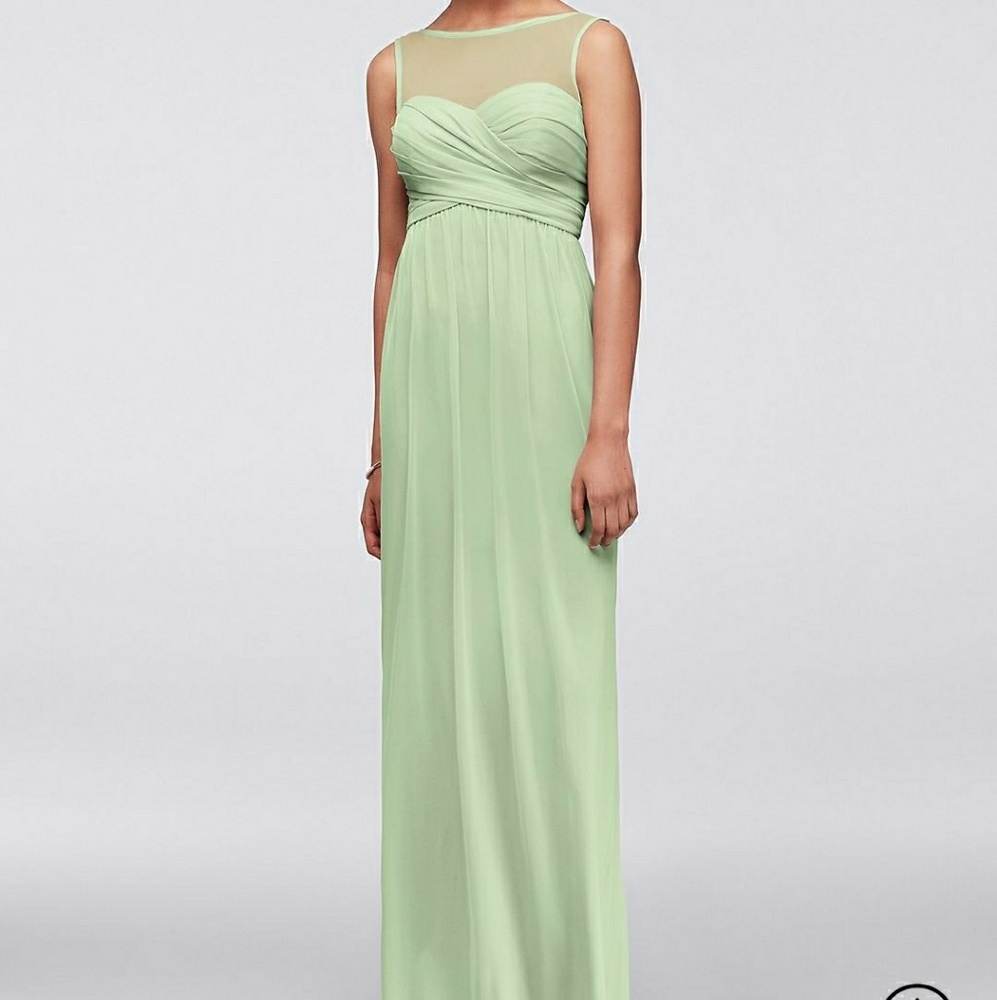 NWT Long Mesh Dress with Illusion Neckline